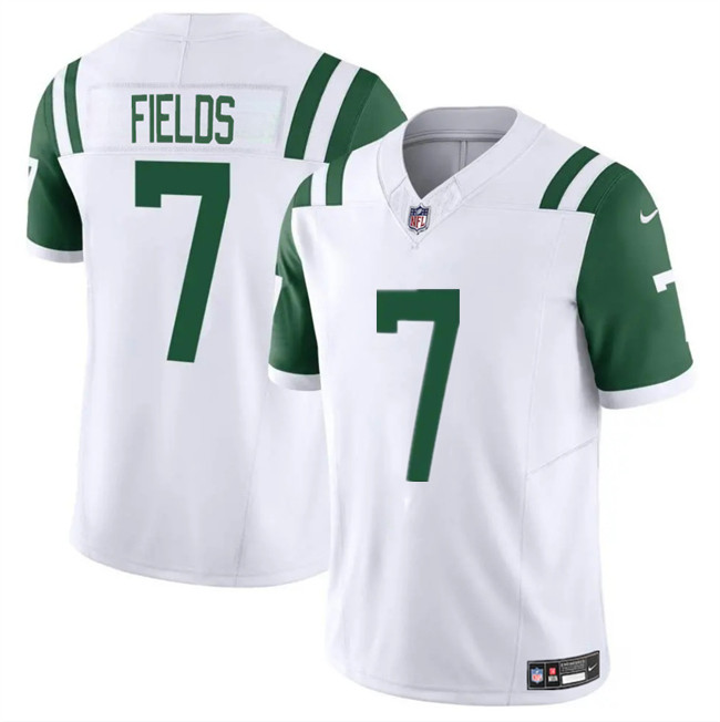 Men's New York Jets #7 Justin Fields White 2025 F.U.S.E. Classic Alternate Vapor Untouchable Limited Stitched Jersey Men's New York Jets #7 Justin Fields White 2025 F.U.S.E. Classic Alternate Vapor Untouchable Limited Stitched Jersey
