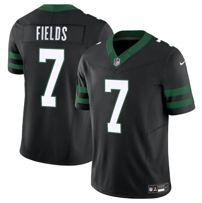 Men's New York Jets #7 Justin Fields Black 2025 F.U.S.E. Vapor Untouchable Limited Stitched Jersey Men's New York Jets #7 Justin Fields Black 2025 F.U.S.E. Vapor Untouchable Limited Stitched Jersey