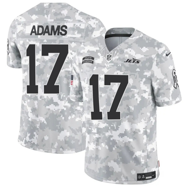 Men's New York Jets #17 Davante Adams 2024 F.U.S.E Arctic Camo Salute To Service Limited Stitched Football Jersey Men's New York Jets #17 Davante Adams 2024 F.U.S.E Arctic Camo Salute To Service Limited Stitched Football Jersey