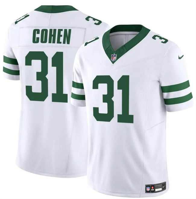 Men's New York Jets #31 Tarik Cohen White 2024 F.U.S.E. Vapor Limited Stitched Jersey Men's New York Jets #31 Tarik Cohen White 2024 F.U.S.E. Vapor Limited Stitched Jersey