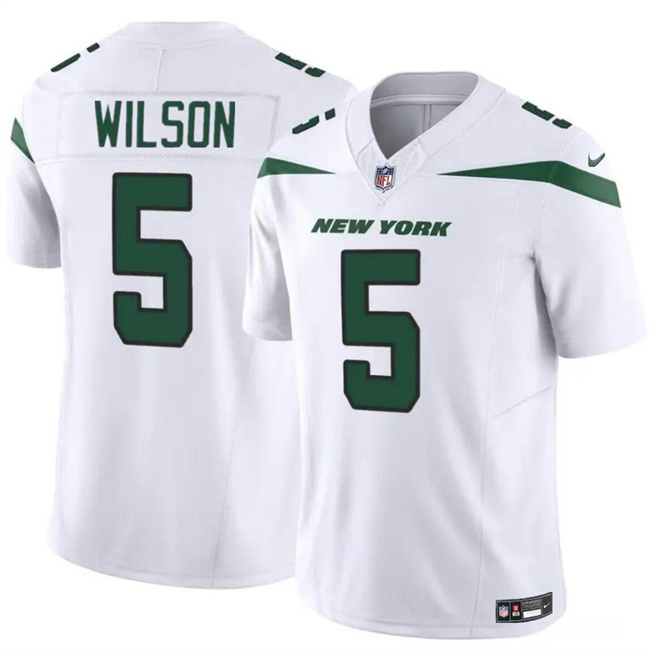 Men's New York Jets #5 Garrett Wilson White 2023 F.U.S.E Vapor Untouchable Limited Stitched Jersey Men's New York Jets #5 Garrett Wilson White 2023 F.U.S.E Vapor Untouchable Limited Stitched Jersey