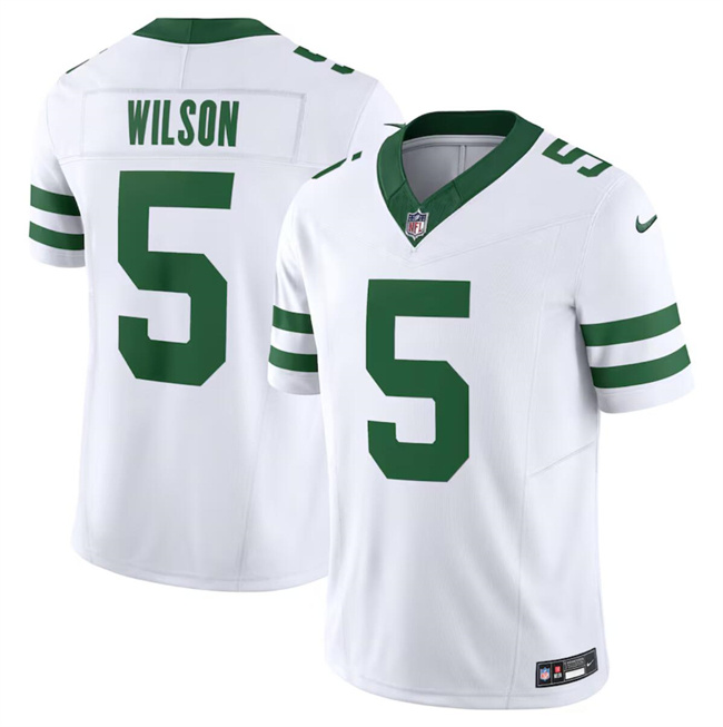 Men's New York Jets #5 Garrett Wilson White 2024 F.U.S.E. Vapor Limited Stitched Jersey Men's New York Jets #5 Garrett Wilson White 2024 F.U.S.E. Vapor Limited Stitched Jersey