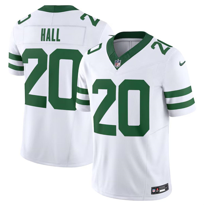 Men's New York Jets #20 Breece Hall White 2024 F.U.S.E. Vapor Limited Stitched Jersey Men's New York Jets #20 Breece Hall White 2024 F.U.S.E. Vapor Limited Stitched Jersey
