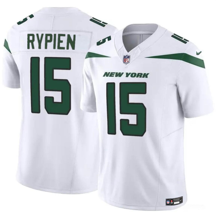 Men's New York Jets #15 Brett Rypien 2023 F.U.S.E. White Vapor Untouchable Limited Stitched Jersey Men's New York Jets #15 Brett Rypien 2023 F.U.S.E. White Vapor Untouchable Limited Stitched Jersey