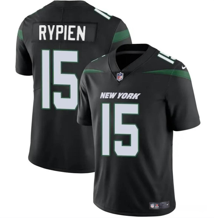 Men's New York Jets #15 Brett Rypien Black Vapor Untouchable Limited Stitched Jersey Men's New York Jets #15 Brett Rypien Black Vapor Untouchable Limited Stitched Jersey