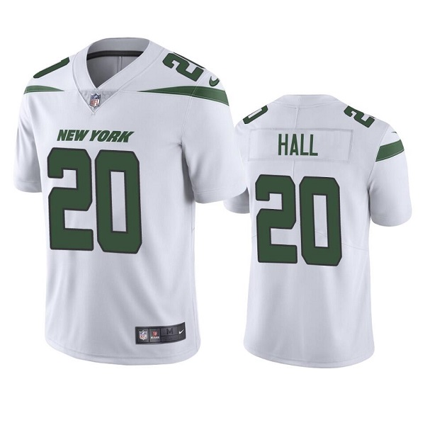 Men's New York Jets #20 Breece Hall 2022 White Vapor Untouchable Limited Stitched Jersey Men's New York Jets #20 Breece Hall 2022 White Vapor Untouchable Limited Stitched Jersey