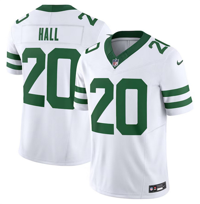 Men's New York Jets #20 Breece Hall White 2023 F.U.S.E. Vapor Limited Throwback Stitched Football Jersey Men's New York Jets #20 Breece Hall White 2023 F.U.S.E. Vapor Limited Throwback Stitched Football Jersey