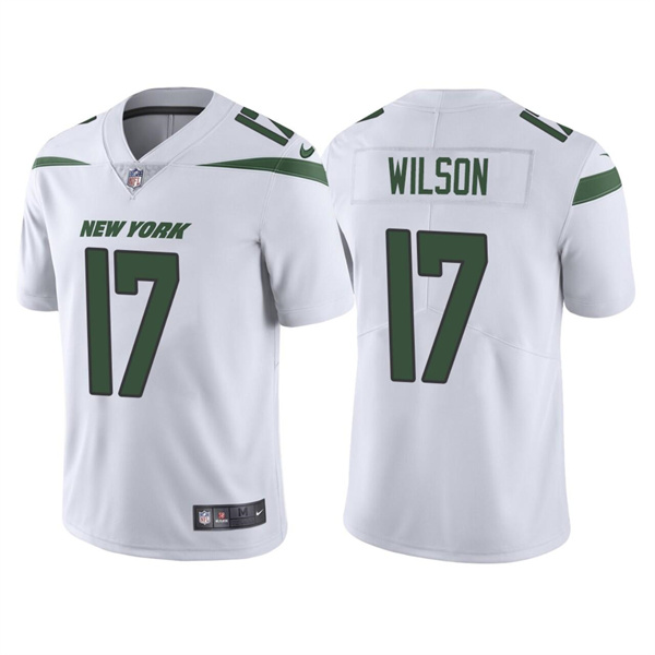 Men's New York Jets #17 Garrett Wilson 2022 White Vapor Untouchable Limited Stitched Jersey Men's New York Jets #17 Garrett Wilson 2022 White Vapor Untouchable Limited Stitched Jersey