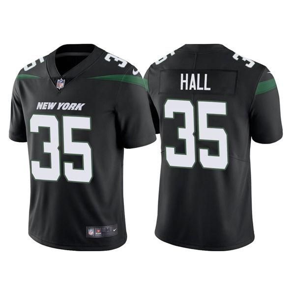 Men's New York Jets #35 Breece Hall 2022 Black Vapor Untouchable Limited Stitched Jersey Men's New York Jets #35 Breece Hall 2022 Black Vapor Untouchable Limited Stitched Jersey