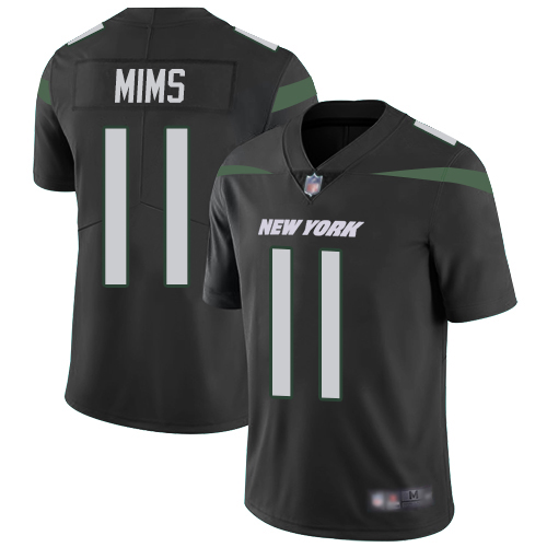 Nike Jets #11 Denzel Mim Black Alternate Men's Stitched NFL Vapor Untouchable Limited Jersey Nike Jets #11 Denzel Mim Black Alternate Men's Stitched NFL Vapor Untouchable Limited Jersey