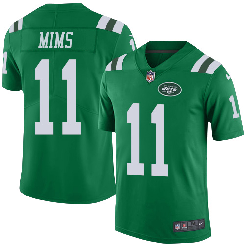 Nike Jets #11 Denzel Mim Green Men's Stitched NFL Limited Rush Jersey Nike Jets #11 Denzel Mim Green Men's Stitched NFL Limited Rush Jersey