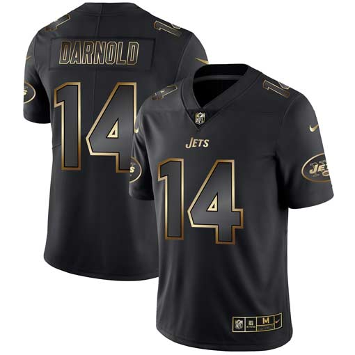 Nike Jets 14 Sam Darnold Black Gold Vapor Untouchable Limited Jersey Nike Jets 14 Sam Darnold Black Gold Vapor Untouchable Limited Jersey