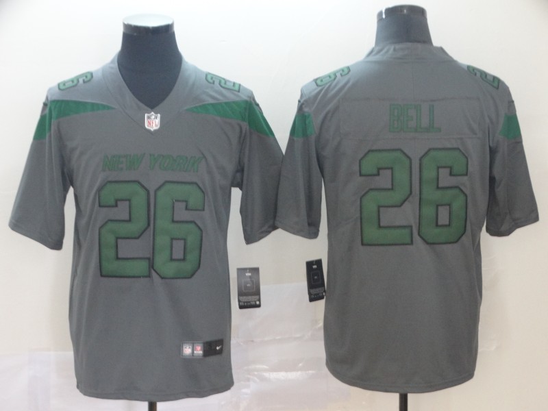 Nike Jets 26 Le'Veon Bell Gray Inverted Legend Limited Jersey Nike Jets 26 Le'Veon Bell Gray Inverted Legend Limited Jersey