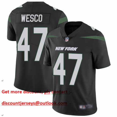 Jets #47 Trevon Wesco Black Alternate Men's Stitched Football Vapor Untouchable Limited Jersey Jets #47 Trevon Wesco Black Alternate Men's Stitched Football Vapor Untouchable Limited Jersey