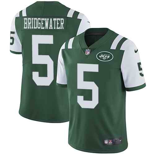Nike Jets 5 Teddy Bridgewater Green Vapor Untouchable Limited Jersey Nike Jets 5 Teddy Bridgewater Green Vapor Untouchable Limited Jersey