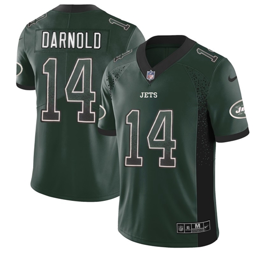 Nike Jets #14 Sam Darnold Green Team Color Men's Stitched NFL Limited Rush Drift Fashion Jersey Nike Jets #14 Sam Darnold Green Team Color Men's Stitched NFL Limited Rush Drift Fashion Jersey