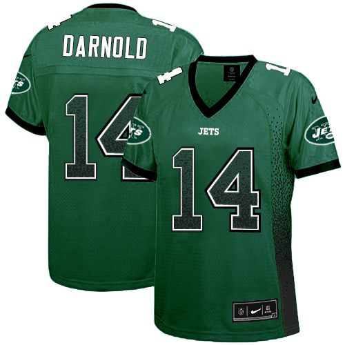 Nike Jets #14 Sam Darnold Green Team Color Women's Stitched NFL Elite Drift Fashion Jersey Nike Jets #14 Sam Darnold Green Team Color Women's Stitched NFL Elite Drift Fashion Jersey