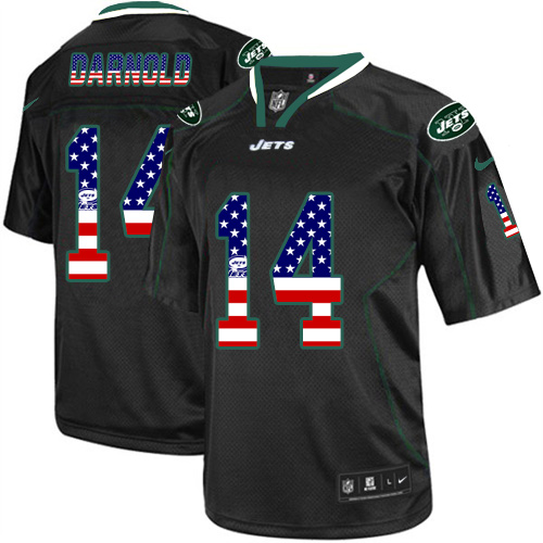 Nike Jets #14 Sam Darnold Black Men's Stitched NFL Elite USA Flag Fashion Jersey Nike Jets #14 Sam Darnold Black Men's Stitched NFL Elite USA Flag Fashion Jersey