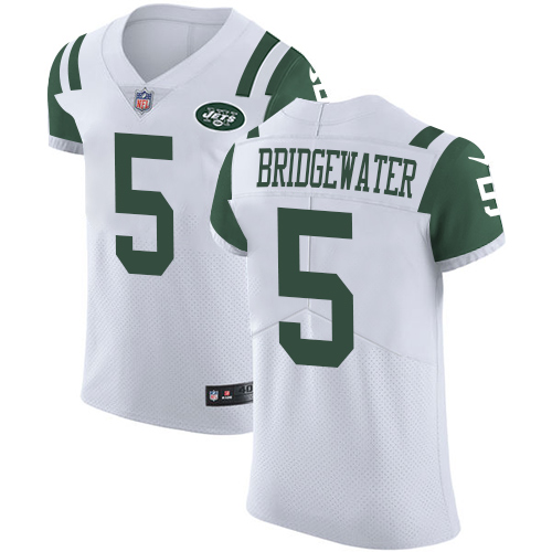Nike Jets #5 Teddy Bridgewater White Men's Stitched NFL Vapor Untouchable Elite Jersey Nike Jets #5 Teddy Bridgewater White Men's Stitched NFL Vapor Untouchable Elite Jersey