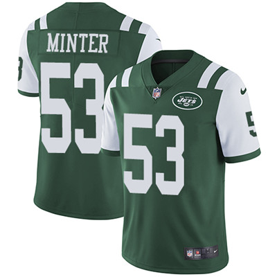 Nike Jets #53 Kevin Minter Green Team Color Men's Stitched NFL Vapor Untouchable Limited Jersey Nike Jets #53 Kevin Minter Green Team Color Men's Stitched NFL Vapor Untouchable Limited Jersey
