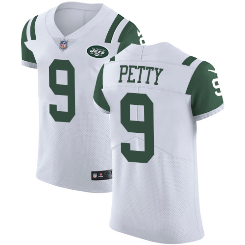 Nike Jets #9 Bryce Petty White Men's Stitched NFL Vapor Untouchable Elite Jersey Nike Jets #9 Bryce Petty White Men's Stitched NFL Vapor Untouchable Elite Jersey