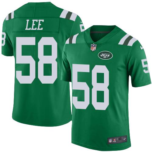 Nike Jets #58 Darron Lee Green Men's Stitched NFL Elite Rush Jersey Nike Jets #58 Darron Lee Green Men's Stitched NFL Elite Rush Jersey