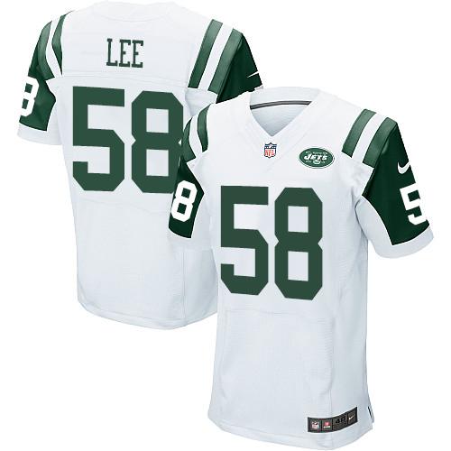 Nike Jets #58 Darron Lee White Men's Stitched NFL Elite Jersey Nike Jets #58 Darron Lee White Men's Stitched NFL Elite Jersey
