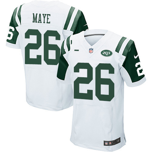 Nike Jets #26 Marcus Maye White Men's Stitched NFL Elite Jersey Nike Jets #26 Marcus Maye White Men's Stitched NFL Elite Jersey