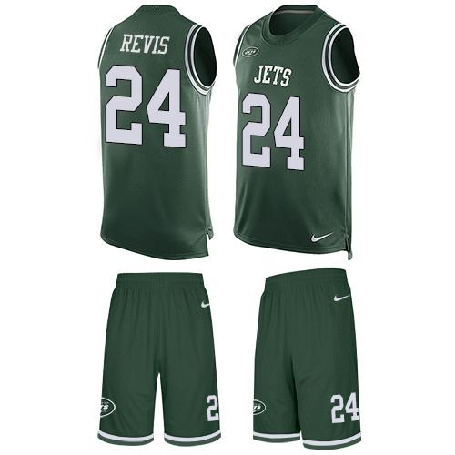 Nike Jets #24 Darrelle Revis Green Team Color Men's Stitched NFL Limited Tank Top Suit Jersey Nike Jets #24 Darrelle Revis Green Team Color Men's Stitched NFL Limited Tank Top Suit Jersey