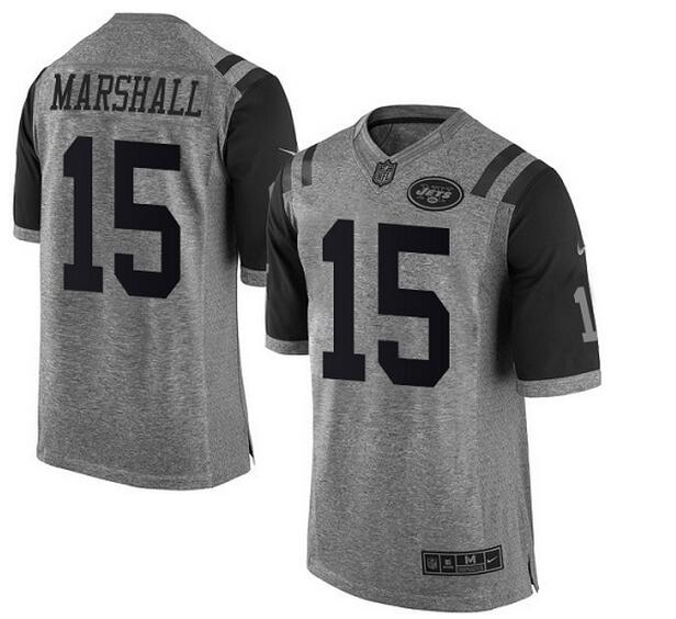 Nike Jets #15 Brandon Marshall Gray Men's Stitched NFL Limited Gridiron Gray Jersey Nike Jets #15 Brandon Marshall Gray Men's Stitched NFL Limited Gridiron Gray Jersey