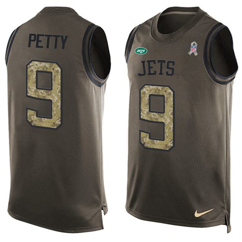 Nike Jets #9 Bryce Petty Green Men's Stitched NFL Limited Salute To Service Tank Top Jersey Nike Jets #9 Bryce Petty Green Men's Stitched NFL Limited Salute To Service Tank Top Jersey