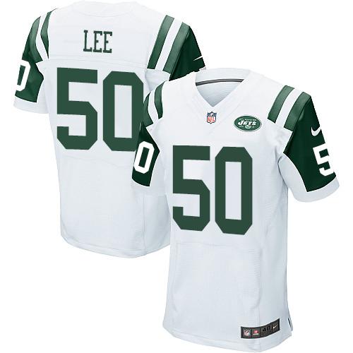 Nike Jets #50 Darron Lee White Men's Stitched NFL Elite Jersey Nike Jets #50 Darron Lee White Men's Stitched NFL Elite Jersey
