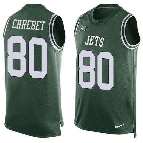 Nike Jets #80 Wayne Chrebet Green Team Color Men's Stitched NFL Limited Tank Top Jersey Nike Jets #80 Wayne Chrebet Green Team Color Men's Stitched NFL Limited Tank Top Jersey