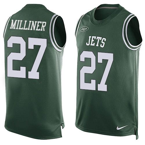 Nike Jets #27 Dee Milliner Green Team Color Men's Stitched NFL Limited Tank Top Jersey Nike Jets #27 Dee Milliner Green Team Color Men's Stitched NFL Limited Tank Top Jersey