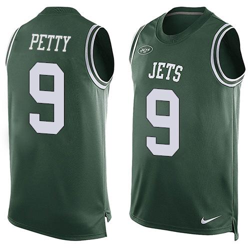 Nike Jets #9 Bryce Petty Green Team Color Men's Stitched NFL Limited Tank Top Jersey Nike Jets #9 Bryce Petty Green Team Color Men's Stitched NFL Limited Tank Top Jersey
