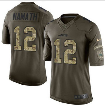 Nike New York Jets #12 Joe Namath Green Men's Stitched NFL Limited Salute to Service Jersey Nike New York Jets #12 Joe Namath Green Men's Stitched NFL Limited Salute to Service Jersey