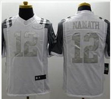New New York Jets #12 Joe Namath White Men's Stitched NFL Limited Platinum Jersey New New York Jets #12 Joe Namath White Men's Stitched NFL Limited Platinum Jersey