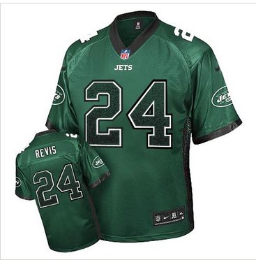 NEW Jets #24 Darrelle Revis Green Team Color Men's Stitched NFL Elite Drift Fashion Jersey