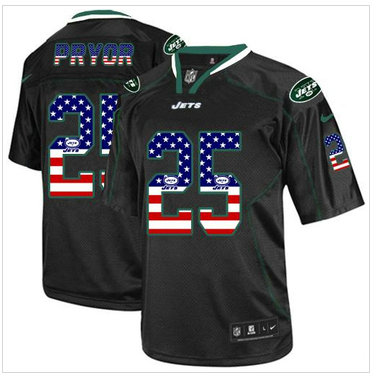 New York Jets #25 Calvin Pryor Black NFL Elite USA Flag Fashion Jersey
