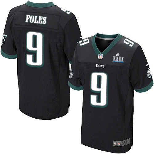 Nike Eagles #9 Nick Foles Black Alternate Super Bowl LII Men's Stitched NFL Elite Jersey