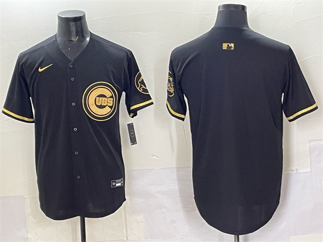 Men's Chicago Cubs Blank Black Gold Limited Stitched Baseball Jersey Men's Chicago Cubs Blank Black Gold Limited Stitched Baseball Jersey
