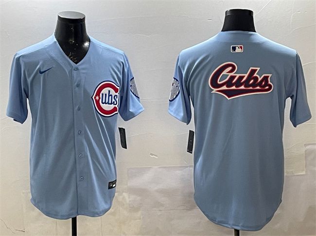 Men's Chicago Cubs Team Big Logo Blue 2024 25 2nd Alternate Limited Stitched Baseball Jersey Men's Chicago Cubs Team Big Logo Blue 2024 25 2nd Alternate Limited Stitched Baseball Jersey