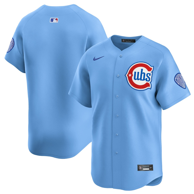 Men's Chicago Cubs Blank Blue 2024 25 2nd Alternate Limited Stitched Baseball Jersey Men's Chicago Cubs Blank Blue 2024 25 2nd Alternate Limited Stitched Baseball Jersey