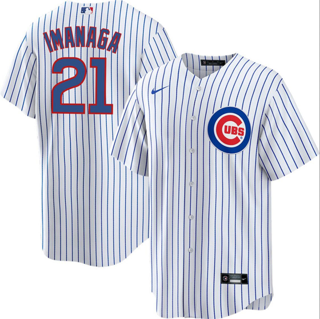 Men's Chicago Cubs #21 Shōta Imanaga White Cool Base Stitched Baseball Jersey Men's Chicago Cubs #21 Shōta Imanaga White Cool Base Stitched Baseball Jersey