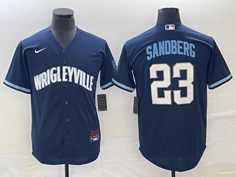 Men's Chicago Cubs #23 Ryne Sandberg Navy City Connect Cool Base Stitched Baseball Jersey Men's Chicago Cubs #23 Ryne Sandberg Navy City Connect Cool Base Stitched Baseball Jersey
