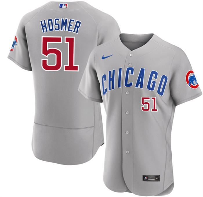 Men's Chicago Cubs #51 Eric Hosmer Grey Flex Base Stitched Baseball Jersey Men's Chicago Cubs #51 Eric Hosmer Grey Flex Base Stitched Baseball Jersey