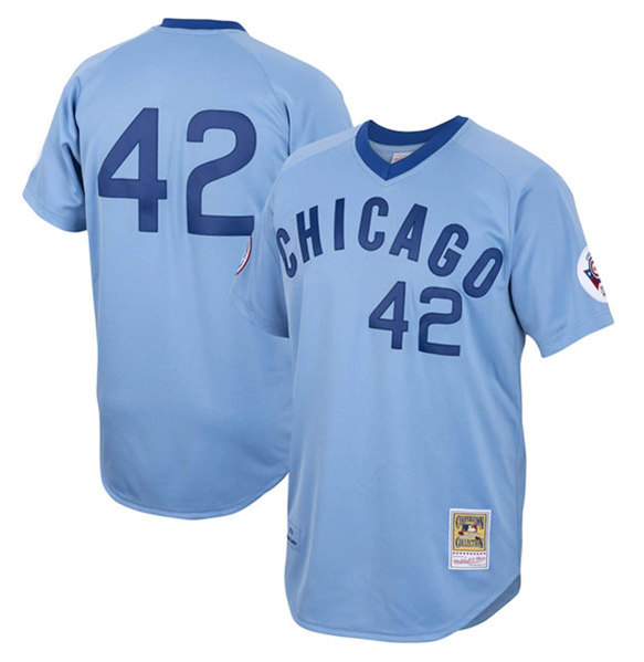 Men's Chicago Cubs #42 Bruce Sutter Blue Road 1976 Mitchell & Ness Stitched Jersey Men's Chicago Cubs #42 Bruce Sutter Blue Road 1976 Mitchell & Ness Stitched Jersey