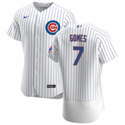Men's Chicago Cubs #7Yan Gomes White Flex Base Stitched Jersey Men's Chicago Cubs #7Yan Gomes White Flex Base Stitched Jersey