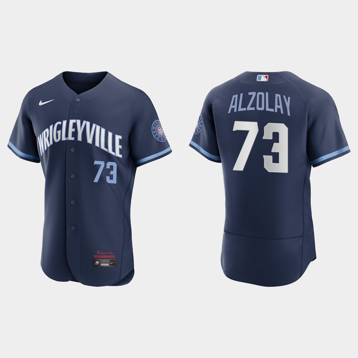 Chicago Cubs #73 Adbert Alzolay Men's Nike 2021 City Connect Authentic Navy MLB Jersey Chicago Cubs #73 Adbert Alzolay Men's Nike 2021 City Connect Authentic Navy MLB Jersey