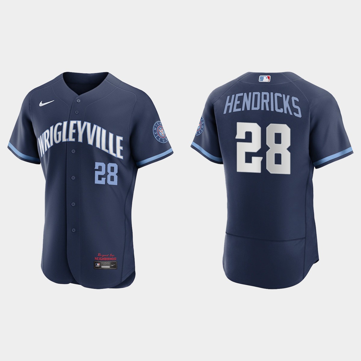 Chicago Cubs #28 Kyle Hendricks Men's Nike 2021 City Connect Authentic Navy MLB Jersey Chicago Cubs #28 Kyle Hendricks Men's Nike 2021 City Connect Authentic Navy MLB Jersey